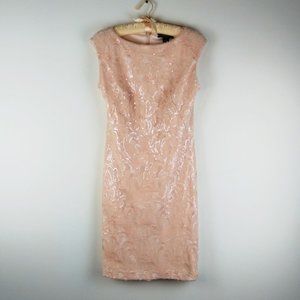 Lauren Ralph Lauren Peachy Pink Lace and Sequin Dress